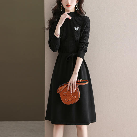 针织打底配大衣内搭新款冬季修身显瘦气质毛衣裙CC-28-6126 商品图6