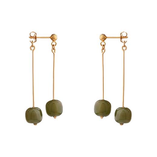 六鑫珠宝 天然和田玉轻奢小众气质14K包金耳环 修饰脸型 商品图4