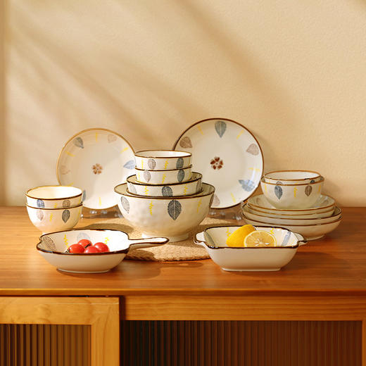 【千叶石纹系列】餐具复古碗釉下彩餐具陶瓷泡面碗汤碗家用碗盘 商品图4