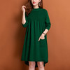 前短后长连衣裙，大码胖mm遮肚藏肉裙子200斤秋冬中长款毛衣裙洋气CC-92108 商品缩略图8