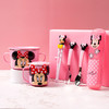 迪士尼（Disney） 儿童餐具套装组合婴儿碗筷叉勺宝宝辅食碗304不锈钢防摔注水保温带盖子 粉色米妮6件套 商品缩略图0