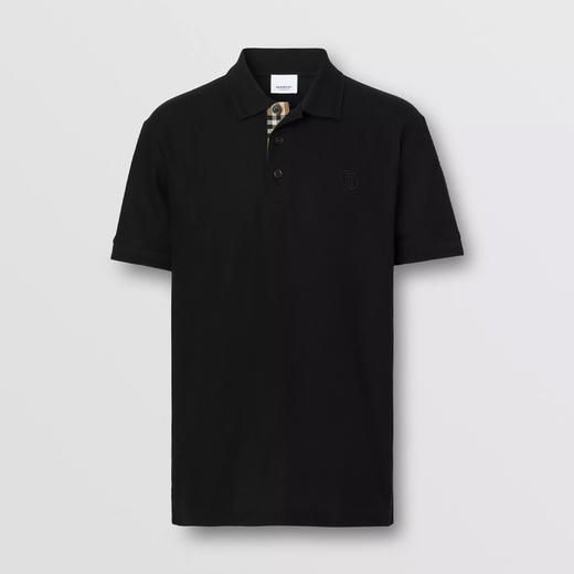 【四】BURBERRY 巴宝莉 男士TB专属标识装饰珠地网眼布棉质 Polo 衫 黑色 8055228 A1189 商品图0