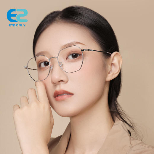 多边形男女金属防蓝光近视眼镜框架可配有度数镜片 商品图2