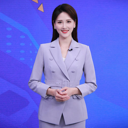 IWY/紫色声乐生艺考礼服女气质显瘦播音主持人正装西装套裙通勤职业装CS12105 商品图2