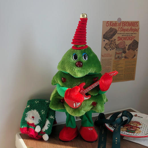 卡通会唱歌跳舞圣诞树摇摆玩具电动毛绒公仔创意圣诞节装饰礼物gjl11 商品图6