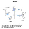ZEGL设计师冰蓝雪花耳妆盘女耳夹女无耳洞耳环耳骨夹耳钉耳挂耳饰 商品缩略图2