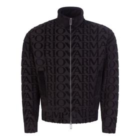 【新品速递】Emporio Armani 男士黑色全身提花徽标拉链软绒外套 6L1MN1