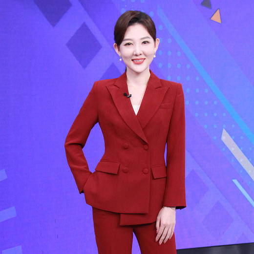 IWY/经典酒红色西装套装女秋冬2022新款英伦风设计感西服正装职业装olC11358+P31358 商品图3