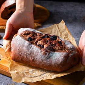 蓝莓黑巧克全麦欧包