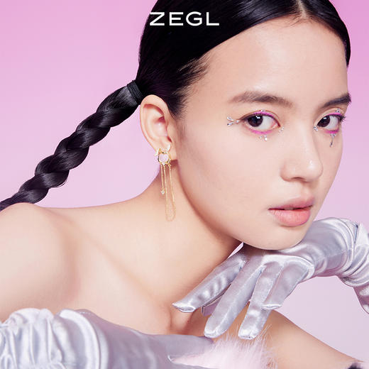 ZEGL设计师本命年系列桃花兔子流苏耳环女长款耳钉银针秋冬耳饰品 商品图2