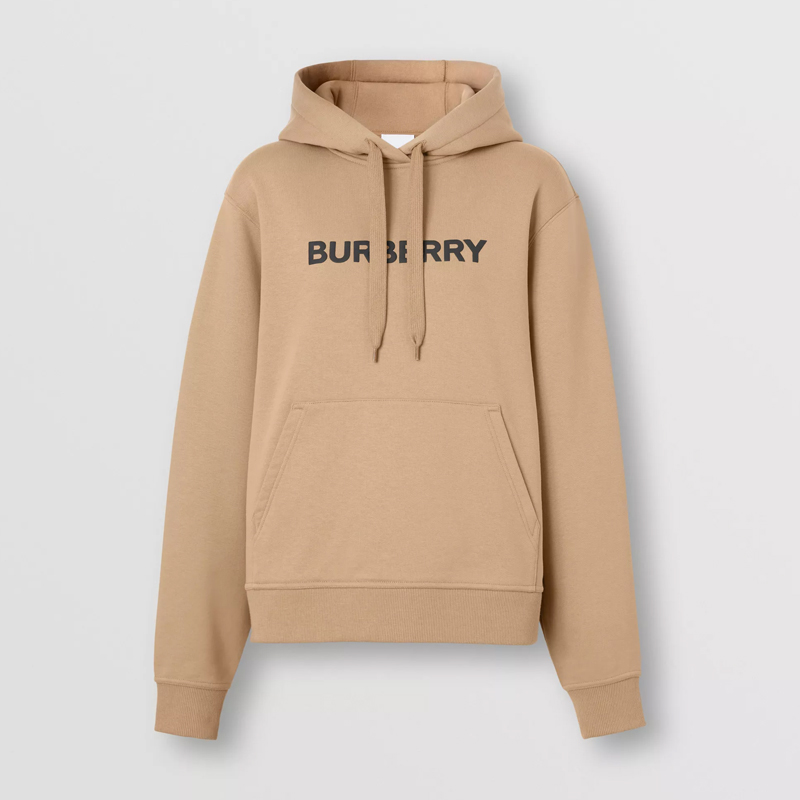 【一】BURBERRY 巴宝莉 女士棉质字母徽标印花连帽长袖卫衣 驼色 8060702 A1420