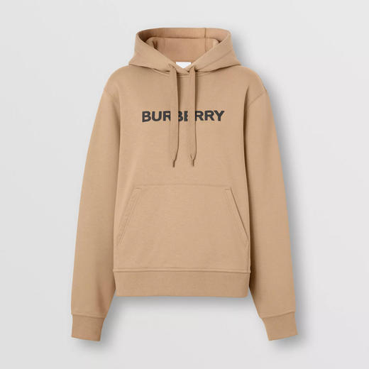 【一】BURBERRY 巴宝莉 女士棉质字母徽标印花连帽长袖卫衣 驼色 8060702 A1420 商品图0