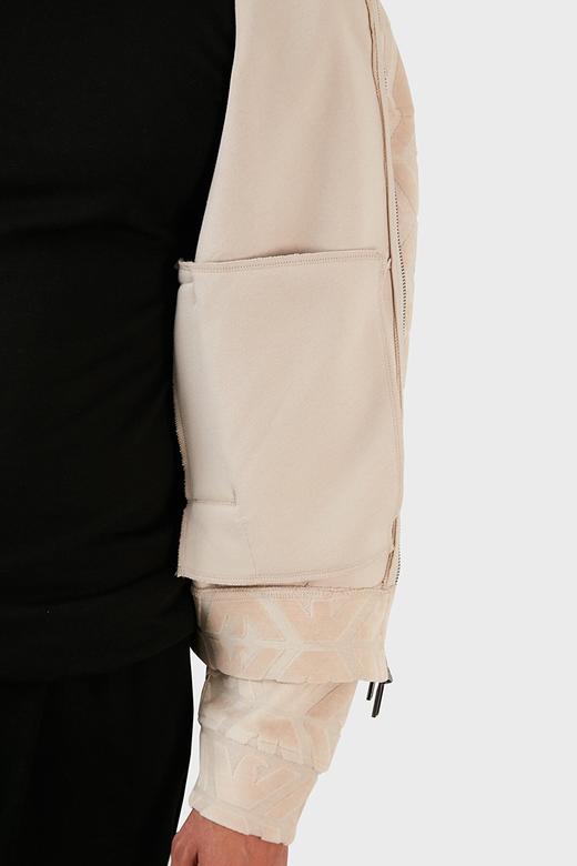 【新品速递】Emporio Armani 男士黑色全身提花徽标拉链软绒外套 6L1MN1 商品图6