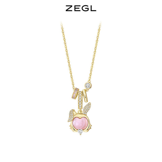 ZEGL设计师本命年系列桃花兔子项链女生轻奢小众设计感贝壳锁骨链 商品图0