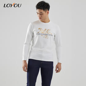 【名盾】LOYOU/朗逸秋冬新品棉T恤白色百搭
