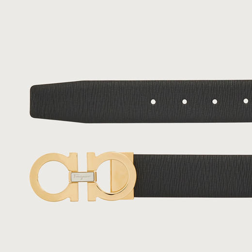 FERRAGAMO 菲拉格慕 男士皮革双面可调式 GANCINI扣饰 腰带 黑色 67 9493 754204 商品图1