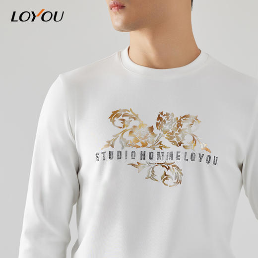 【名盾】LOYOU/朗逸秋冬新品棉T恤白色百搭 商品图1