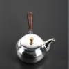 日本进口银川堂 银本铺铜胎镀银檀木侧把亮银急须泡茶壶 功夫茶具 商品缩略图2