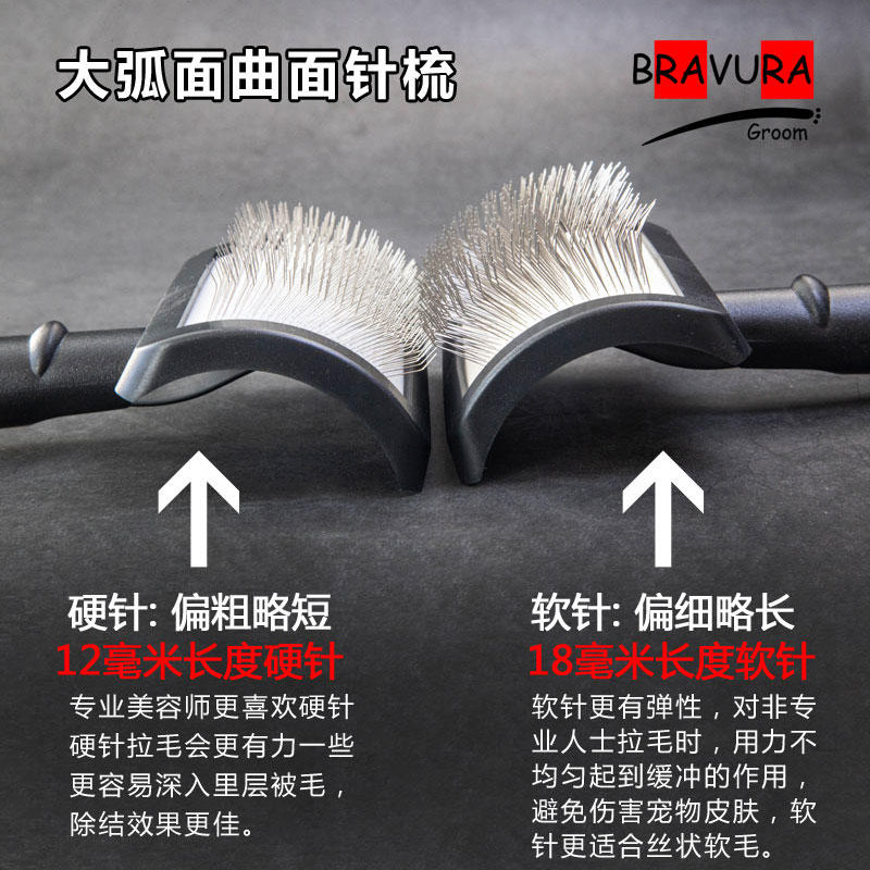 宠物曲面针梳 专业美容针梳 意大利BRAVURAGROOM