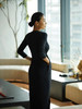 CG｜Hong Kong Dress V领长袖连衣裙［ 黑 / 白 ] 商品缩略图4