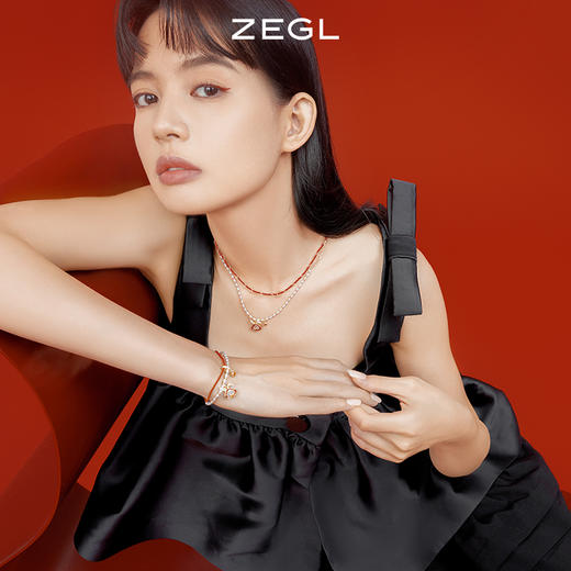 ZEGL设计师本命年系列如意兔子红绳手链女双层手绳人造珍珠手饰品 商品图1