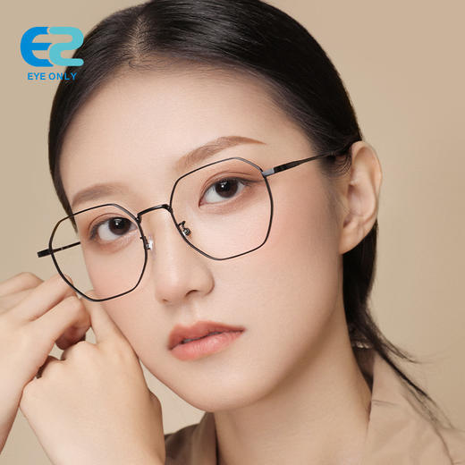 多边形男女金属防蓝光近视眼镜框架可配有度数镜片 商品图0