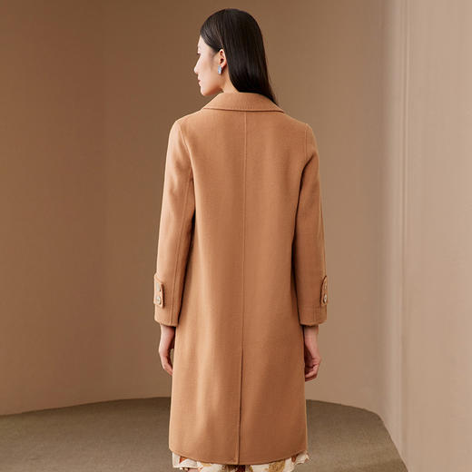 EITIE爱特爱冬季新款保暖100%绵羊毛中长款外套大衣6814530 商品图4