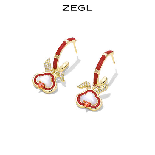 ZEGL设计师本命年兔系列如意兔子耳环女小众设计感耳钉银针耳饰品 商品图3