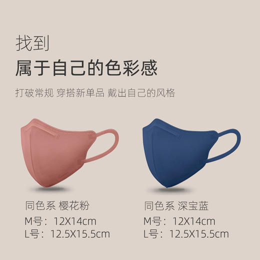 爱丽思3d立体彩色宽耳带口罩女防尘一次性透气 商品图1