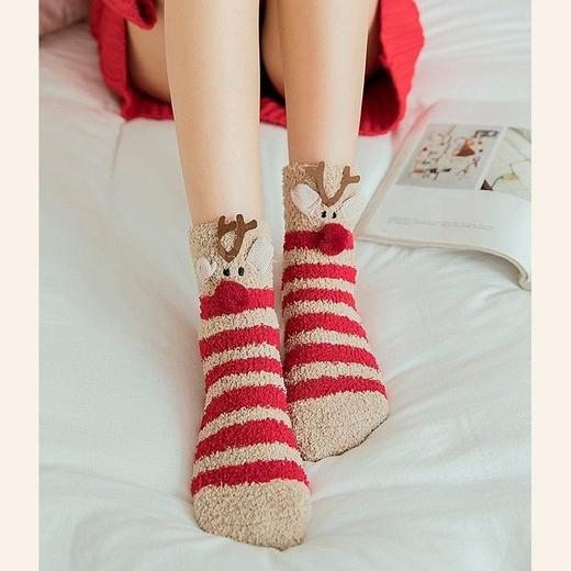  秋冬加厚保暖地板袜 圣诞家居袜子女 卡通可爱睡眠袜gjl15 商品图1