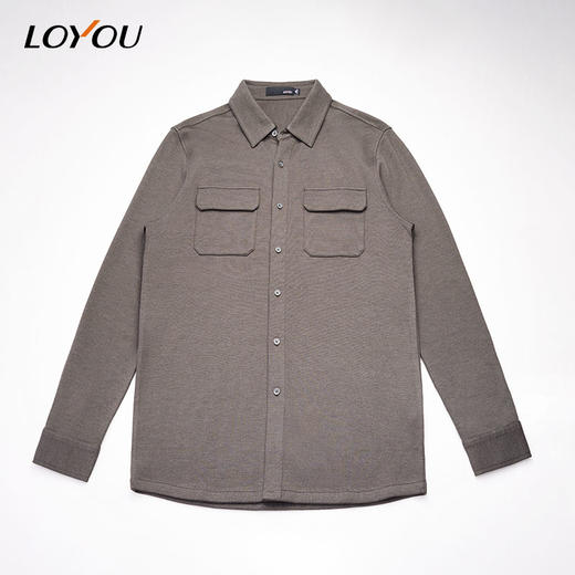 【名盾】LOYOU/朗逸秋冬新款男士衬衫翻领休闲衬衫外套 商品图4