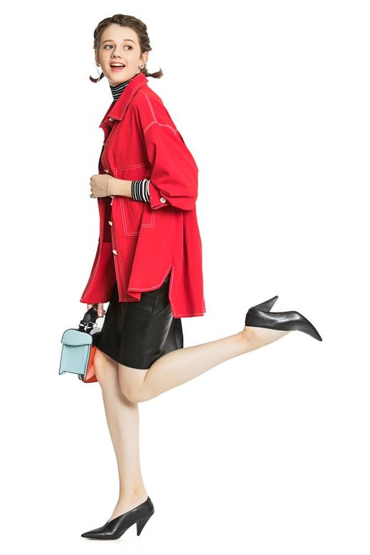 AVA 红色明线装饰衬衣 3963 商品图2