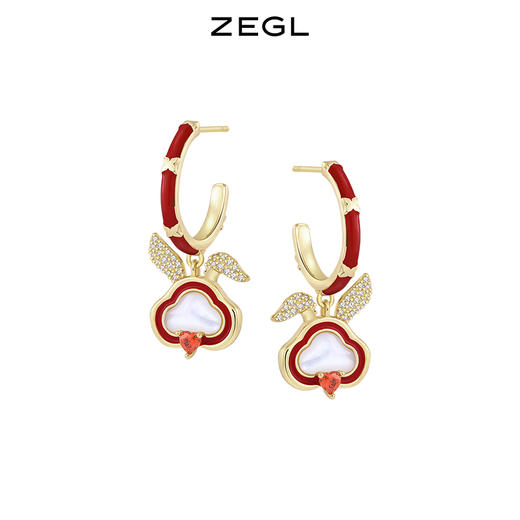 ZEGL设计师本命年兔系列如意兔子耳环女小众设计感耳钉银针耳饰品 商品图0