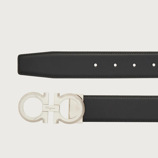 FERRAGAMO 菲拉格慕 男士皮革双面可调式 GANCINI扣饰 腰带 黑色 67 0141 754465 商品图1