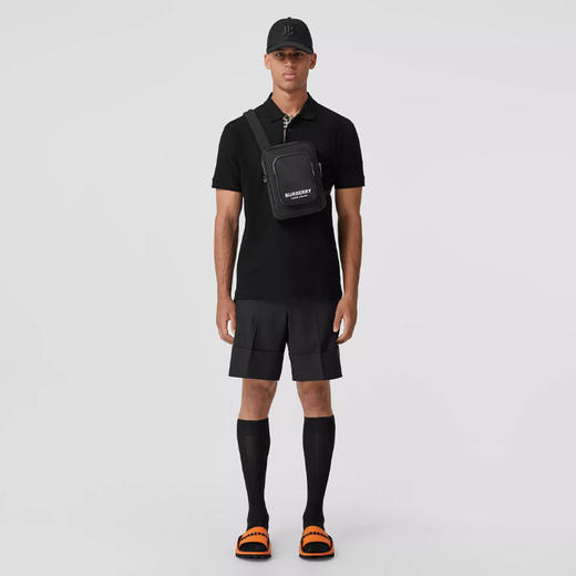 【四】BURBERRY 巴宝莉 男士TB专属标识装饰珠地网眼布棉质 Polo 衫 黑色 8055228 A1189 商品图3