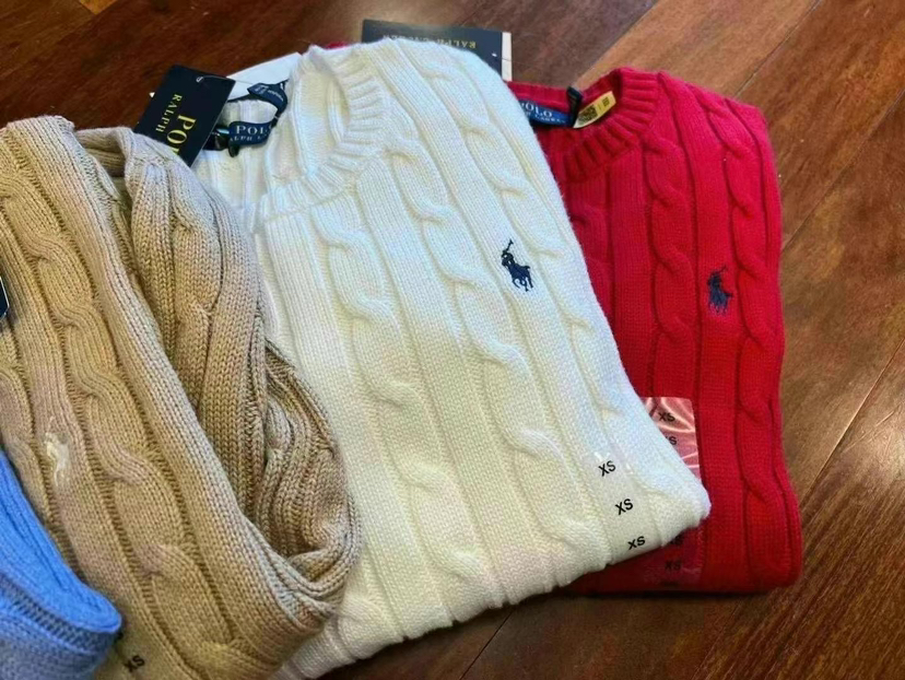 🔥圆领12个颜色💰850✈️直邮，拉夫劳伦当家经典女士圆领麻花毛衣，纯棉质地不起球不变形，闭眼必入单品啊姐妹们～尺寸XS-XXL码可选！！