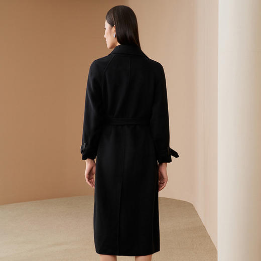 EITIE爱特爱冬季新款气质羊毛长款收腰系带毛呢大衣6814532 商品图4