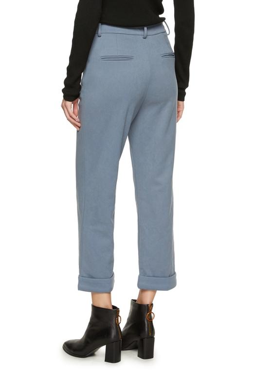 LNNNS 灰蓝色卷边高腰长裤 8324 商品图1