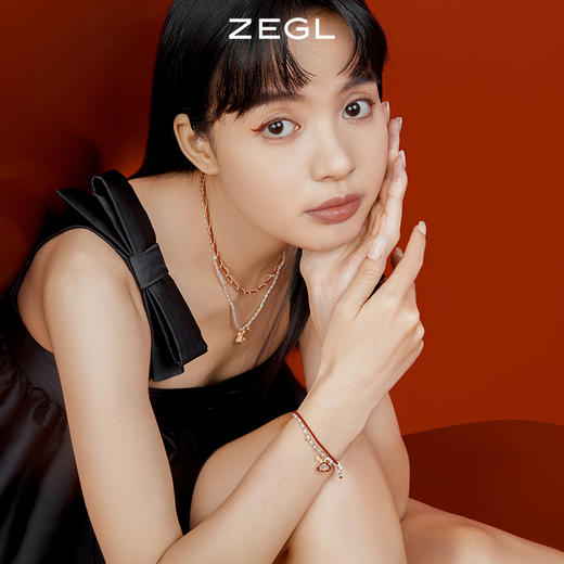 ZEGL设计师本命年系列如意锁兔子项链女生轻奢小众双层红绳锁骨链 商品图2