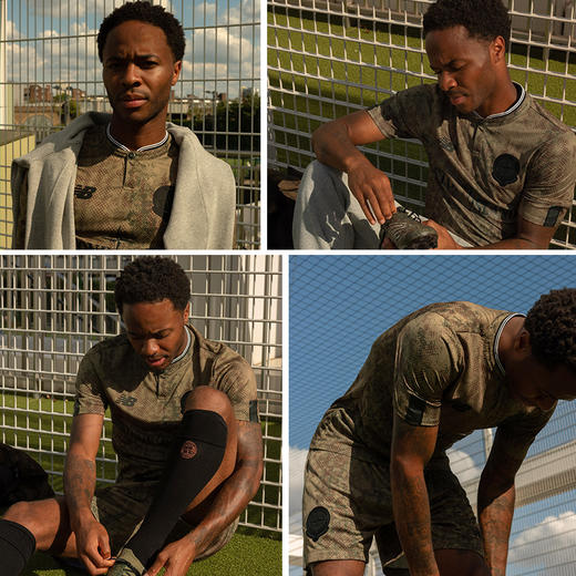 NEWBALANCE/新百伦 NB X STONE ISLAND_KIT SET HERO SHOT 石头岛NB联名款球衣套装（上装+下装+袜子）迷彩绿 商品图1