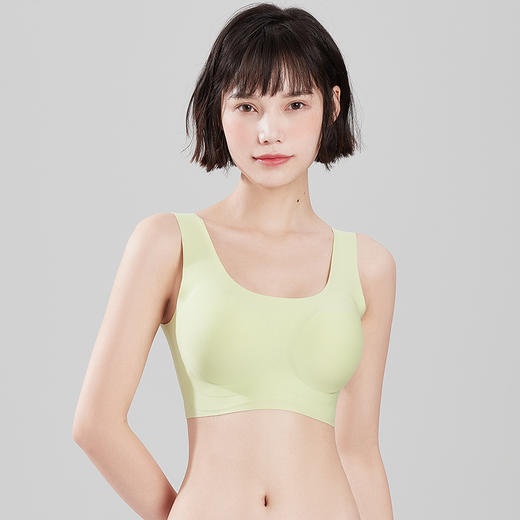 都市丽人Vbra内衣无尺码薄背心式泳布文胸无排扣无钢圈LB36K5 商品图0