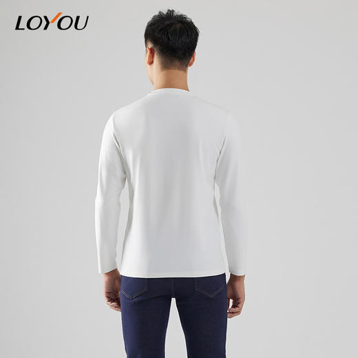 【名盾】LOYOU/朗逸秋冬新品棉T恤白色百搭 商品图3
