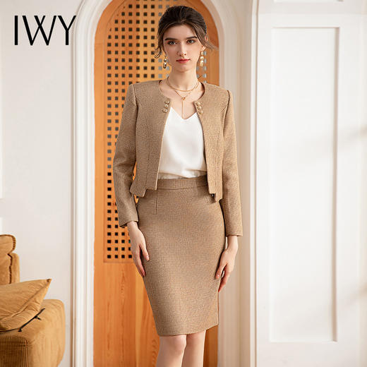 IWY/小香风套装女秋新款短外套半身裙法式气质名媛两件套裙CS1578-K 商品图2