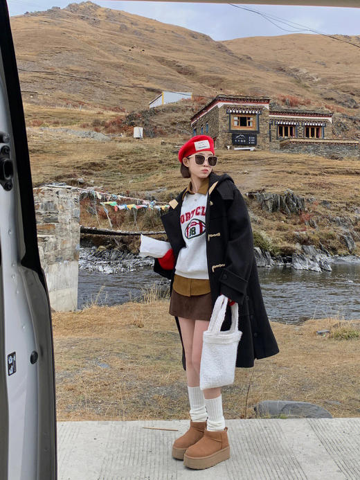 【女款】河南桑坡周冬雨mini厚底1.5cm/3cm /5cm羊皮毛一体雪地靴 商品图6