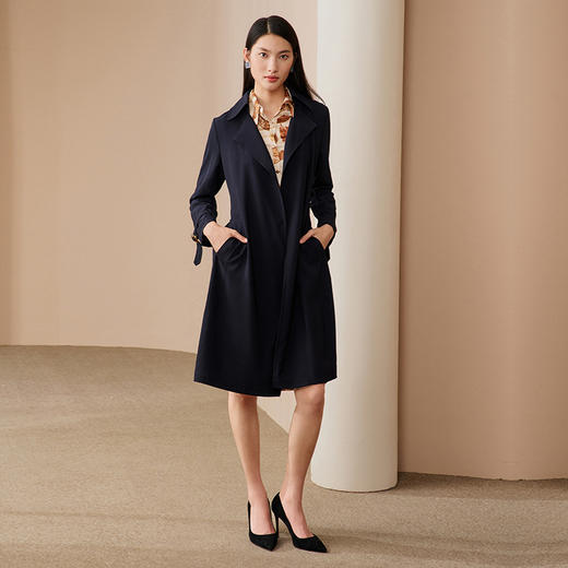 EITIE爱特爱中长款修身显瘦休闲风衣外套女潮风衣6904603 商品图1