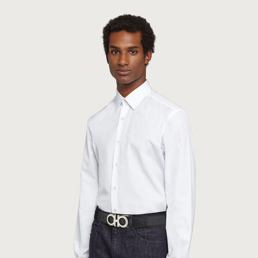 FERRAGAMO 菲拉格慕 男士皮革双面可调式 GANCINI扣饰 腰带 黑色 67 0141 754465 商品图2