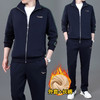 SP67-2132新款男士时尚气质休闲宽松加绒加厚运动套装 商品缩略图1