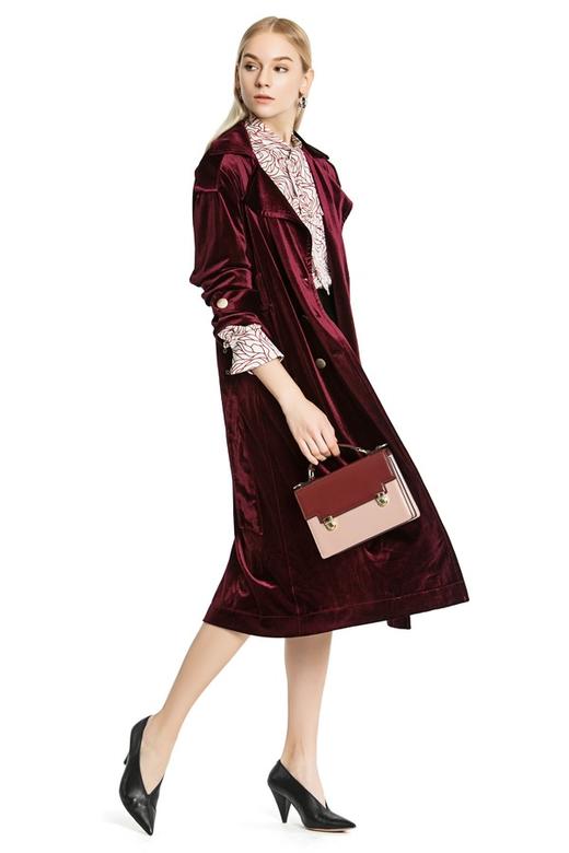 DOTACOKO 后开衩束腰绒面风衣 3749 商品图1