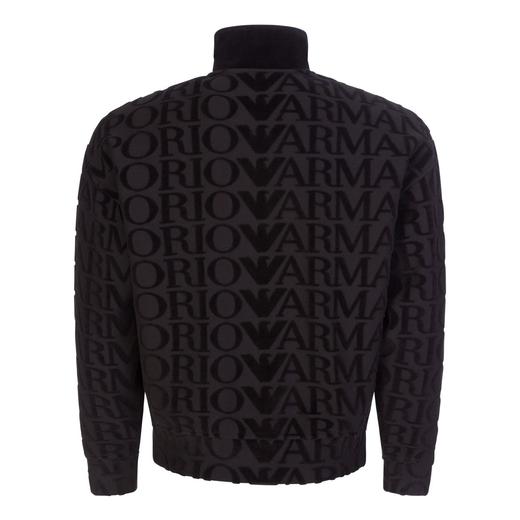 【新品速递】Emporio Armani 男士黑色全身提花徽标拉链软绒外套 6L1MN1 商品图1