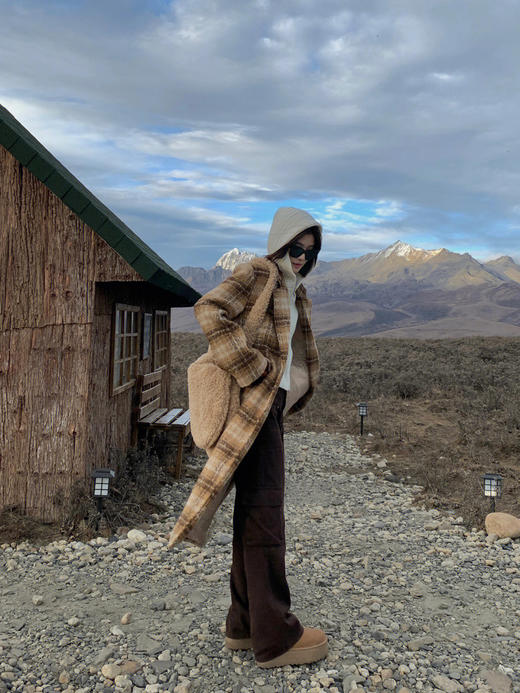 【女款】河南桑坡周冬雨mini厚底1.5cm/3cm /5cm羊皮毛一体雪地靴 商品图5